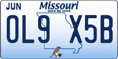 MO license plate OL9X5B