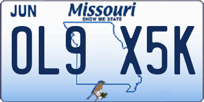 MO license plate OL9X5K