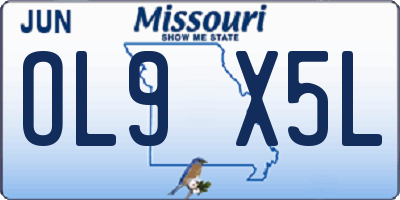 MO license plate OL9X5L