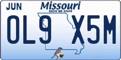 MO license plate OL9X5M