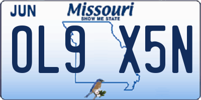 MO license plate OL9X5N