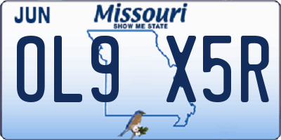 MO license plate OL9X5R