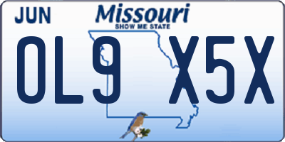 MO license plate OL9X5X