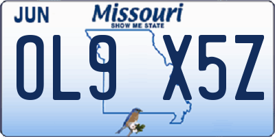 MO license plate OL9X5Z