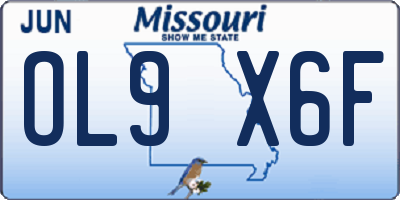 MO license plate OL9X6F