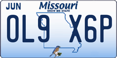 MO license plate OL9X6P