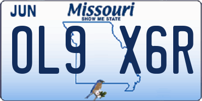 MO license plate OL9X6R