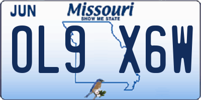 MO license plate OL9X6W