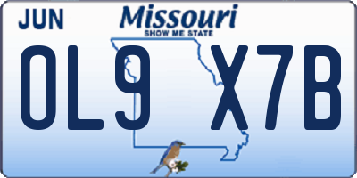 MO license plate OL9X7B