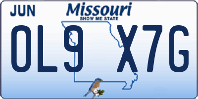 MO license plate OL9X7G