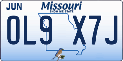 MO license plate OL9X7J