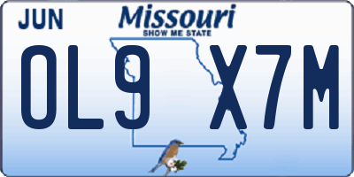 MO license plate OL9X7M