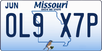 MO license plate OL9X7P