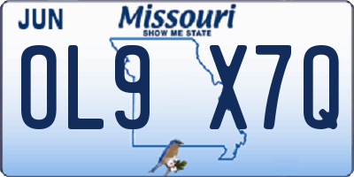 MO license plate OL9X7Q