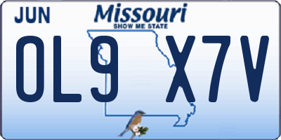 MO license plate OL9X7V
