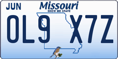 MO license plate OL9X7Z