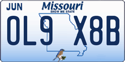 MO license plate OL9X8B