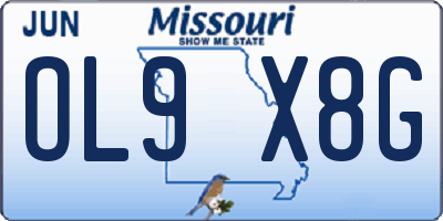 MO license plate OL9X8G