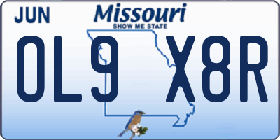 MO license plate OL9X8R