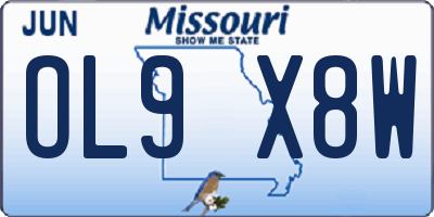 MO license plate OL9X8W