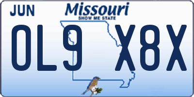 MO license plate OL9X8X