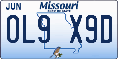 MO license plate OL9X9D