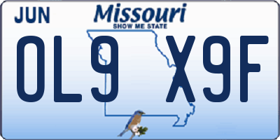 MO license plate OL9X9F
