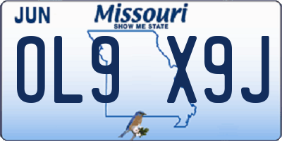 MO license plate OL9X9J