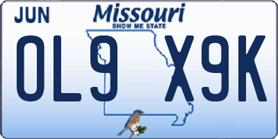 MO license plate OL9X9K