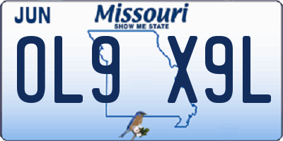 MO license plate OL9X9L