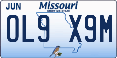 MO license plate OL9X9M