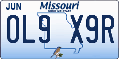 MO license plate OL9X9R