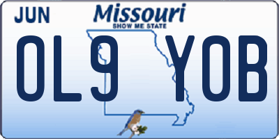 MO license plate OL9Y0B