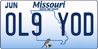 MO license plate OL9Y0D