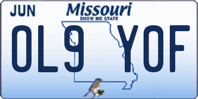 MO license plate OL9Y0F