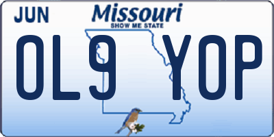 MO license plate OL9Y0P