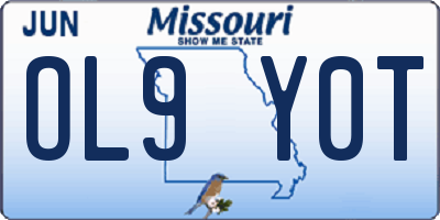 MO license plate OL9Y0T