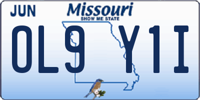MO license plate OL9Y1I
