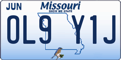 MO license plate OL9Y1J