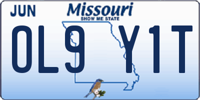 MO license plate OL9Y1T