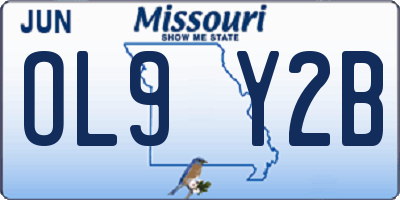 MO license plate OL9Y2B