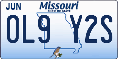 MO license plate OL9Y2S
