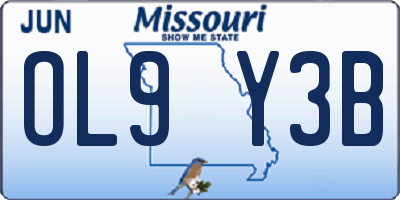 MO license plate OL9Y3B