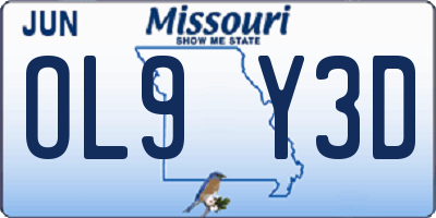 MO license plate OL9Y3D