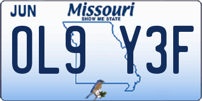 MO license plate OL9Y3F