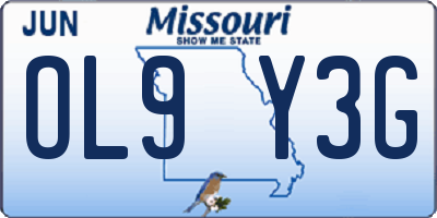 MO license plate OL9Y3G