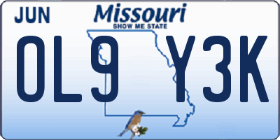 MO license plate OL9Y3K