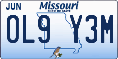 MO license plate OL9Y3M