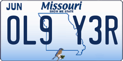 MO license plate OL9Y3R