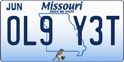 MO license plate OL9Y3T